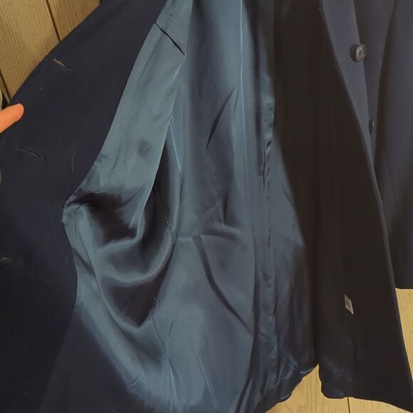 Forecaster Of Boston Navy Wool Blend Button Coat Size 12 Pocket Unisex Elegant - Picture 9 of 10